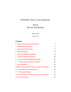 Probability Theory with Simulations - Part-II Discrete distributions -