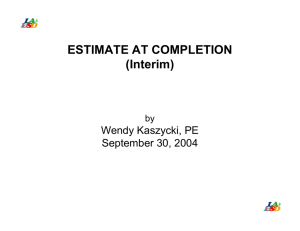 ESTIMATE AT COMPLETION