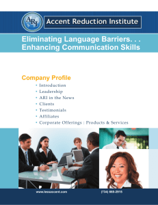 Enhancing Communication Skills Eliminating Language Barriers. . .