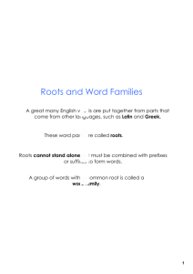 Roots and Word Families