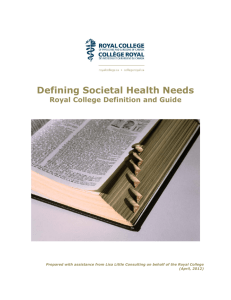 Defining Societal Health Needs