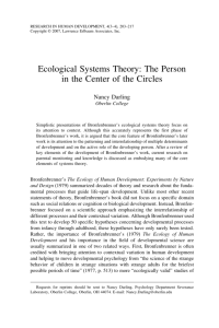 Ecological Systems Theory: The Person in the Center of the Circles