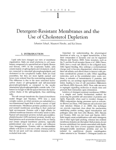 Detergent-Resistant Membranes and the Use of Cholesterol Depletion