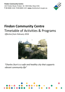 Findon Community Centre Timetable of Activities - Adelaide