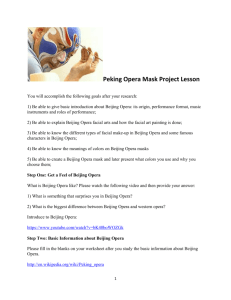 Peking Opera Mask Project Lesson