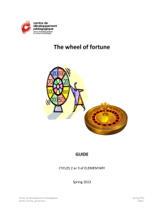 The wheel of fortune - Centre de développement pédagogique