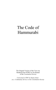 The Code of Hammurabi - Constitution Society