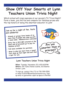 Show Off Your Smarts at Lynn Teachers Union Trivia Night