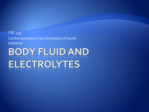 Body Fluid and Electrolytes