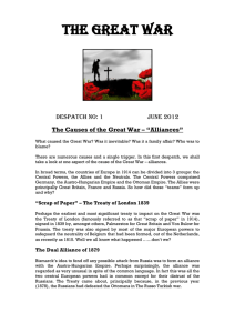 The Causes of the Great War – “Alliances”