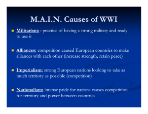 WWI - Causes of the War PPT