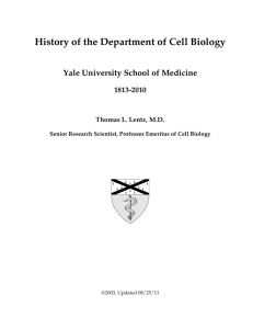 History Cell Bio Dept 2011 - Cell Biology