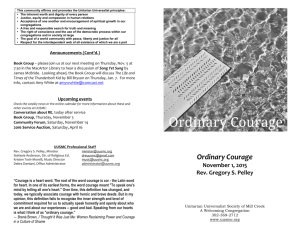 Ordinary Courage - Unitarian Universalist Society of Mill Creek