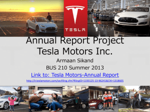Annual Report Project Tesla Motors Inc.