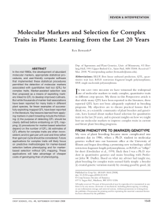 Molecular Markers and Selection for Complex Traits