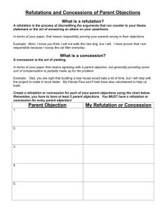 Refutations and Concessions of Parent Objections