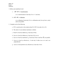 Math 124 Exam 1 Solutions 1. Define each underlined word: a. α:R2