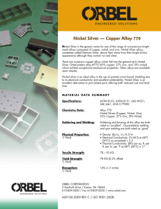 Nickel Silver — Copper Alloy 770