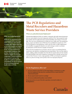The PCB Regulations and Metal Recyclers and Hazardous Waste
