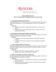 Rutgers Business School Master of Information Technology Program