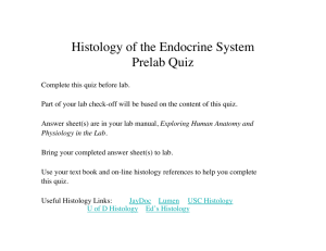 Histology of the Endocrine System Prelab Quiz