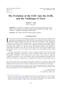 The Evolution of the IASC into the IASB, and the Challenges it Faces