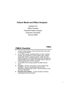Failure Mode and Effect Analysis FMEA Checklist