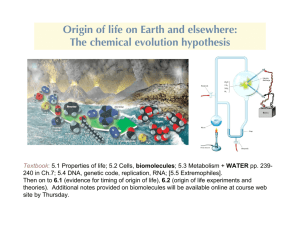 Origin of life on Earth and elsewhere: The chemical evolution