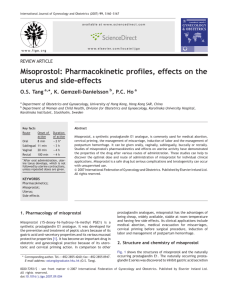 Tang et al. Misoprostol Pharmacokinetic profiles, effects on the