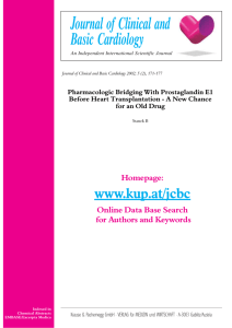 Pharmacologic Bridging With Prostaglandin E1 Before Heart