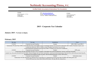 2015 - Corporate Tax Calendar