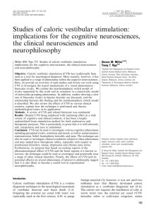 Studies of caloric vestibular stimulation