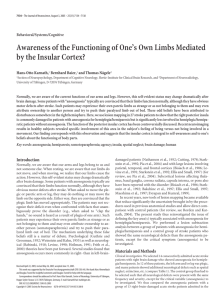 Awareness of the Functioning of One's Own Limbs Mediated by the