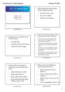 Huck Finn Ch 1-7 Quiz.notebook - Lake Mills Area School District