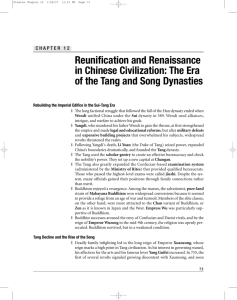 Reuniﬁcation and Renaissance in Chinese Civilization