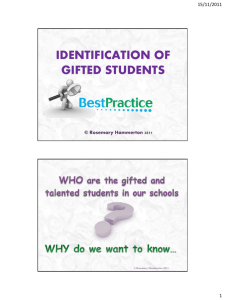 IDENTIFICATION OF GIFTED STUDENTS
