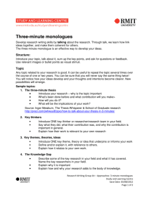 3 - minute monologues