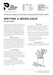 writing a monologue - Poetry Class | Poetry Society