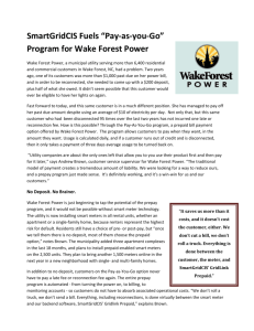 SmartGridCIS Fuels “Pay-as-you-Go” Program for Wake Forest Power
