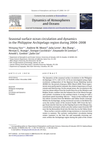 Seasonal surface ocean circulation and dynamics in the Philippine
