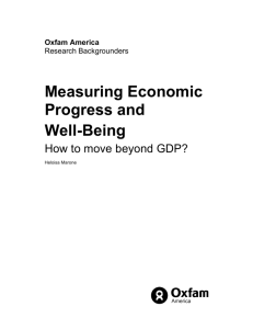 Measuring Economic Progress and Well-Being