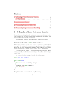 Contents 0 A Roundup of Basic Facts about Generics