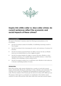 Inquiry into white collar vs. blue collar crimes: do current sentences