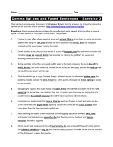 Comma Splices and Fused Sentences – Exercise 2