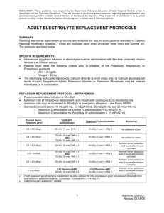 adult electrolyte replacement protocols