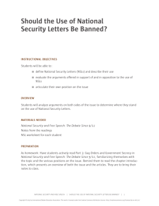 Should the Use of National Security Letters Be
