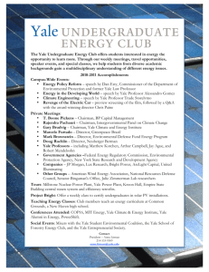 The Yale Undergraduate Energy Club offers students interested in
