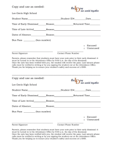 Late Arrival/Early Dismissal Form