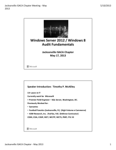 Windows Server 2012 Audit Fundamentals Jacksonville