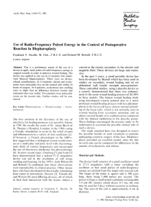Use of Radio-Frequency Pulsed Energy in the Control of